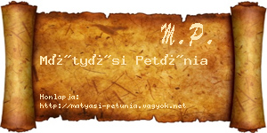 Mátyási Petúnia névjegykártya